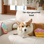 Random Color Tie - Dye Snack Ice Cream Style Squeaky Dog Chew Toy - GreenFur