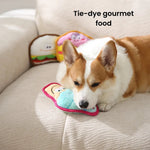 Random Color Tie - Dye Snack Ice Cream Style Squeaky Dog Chew Toy - GreenFur
