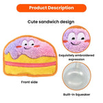 Random Color Tie - Dye Snack Sandwich Style Squeaky Dog Chew Toy - GreenFur