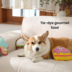 Random Color Tie - Dye Snack Sandwich Style Squeaky Dog Chew Toy - GreenFur