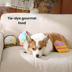 Random Color Tie - Dye Snack Sandwich Style Squeaky Dog Chew Toy - GreenFur
