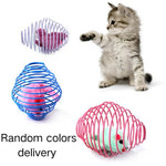 Random Colors Compressible Spring Cage Cute Plush Mouse Cat Toy - GreenFur