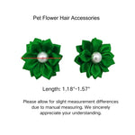 Random Mix 10 Pcs Elegant Flower Pearl Bow Pet Hair Ties - GreenFur