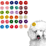 Random Mix 10 Pcs Elegant Flower Pearl Bow Pet Hair Ties - GreenFur