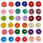 Random Mix 10 Pcs Elegant Flower Pearl Bow Pet Hair Ties - GreenFur