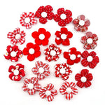 Random Mix 12 Pcs Festive Floral Pet Hair Bows with Elastic Band - GreenFur