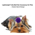 Random Mix 20 Pcs Colored Ball Design Small Dog Bows with Rubber Bands - GreenFur