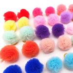 Random Mix 20 Pcs Colored Ball Design Small Dog Bows with Rubber Bands - GreenFur