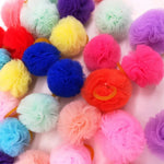 Random Mix 20 Pcs Colored Ball Design Small Dog Bows with Rubber Bands - GreenFur