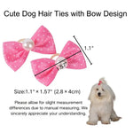 Random Mix 20 Pcs Cute Dog Hair Ties with Bow Design Ideal for Small Breeds - GreenFur