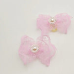 Random Mix 20 Pcs Lightweight Lace Bow Elastic Dog Hair Ties Pet Accessories - GreenFur