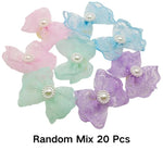 Random Mix 20 Pcs Lightweight Lace Bow Elastic Dog Hair Ties Pet Accessories - GreenFur