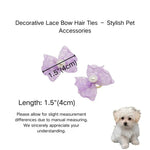Random Mix 20 Pcs Lightweight Lace Bow Elastic Dog Hair Ties Pet Accessories - GreenFur