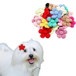 Random Mix 20 Pcs Pet Headwear Floral Hair Clips for Dogs - GreenFur