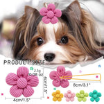 Random Mix 20 Pcs Pet Headwear Floral Hair Clips for Dogs - GreenFur
