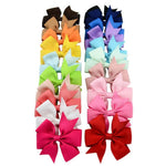 Random Mix 20 Pcs Stylish V - Notch Ribbon Bow Pet Hair Accessories - GreenFur