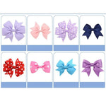Random Mix 20 Pcs Stylish V - Notch Ribbon Bow Pet Hair Accessories - GreenFur