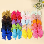 Random Mix 20 Pcs Stylish V - Notch Ribbon Bow Pet Hair Accessories - GreenFur