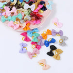 Random Mix 40 Pcs Colorful Bow Dog Hair Accessories with Elastic Bands - GreenFur