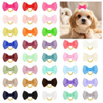 Random Mix 40 Pcs Colorful Bow Dog Hair Accessories with Elastic Bands - GreenFur