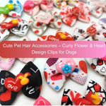 Random Mix 40 Pcs Cute Pet Hair Accessories Flower Design Dog Clips - GreenFur