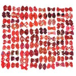 Random Mix 40 Pcs Elegant Bowknot Pet Hair Bows with Rubber Bands - GreenFur