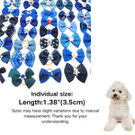 Random Mix 40 Pcs Elegant Bowknot Pet Hair Bows with Rubber Bands - GreenFur