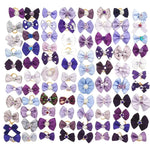 Random Mix 40 Pcs Elegant Bowknot Pet Hair Bows with Rubber Bands - GreenFur