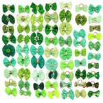 Random Mix 40 Pcs Elegant Bowknot Pet Hair Bows with Rubber Bands - GreenFur