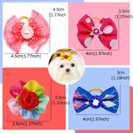 Random Mix 40 Pcs Fashionable Cute Pet Dog Bowknot Hair Accessories - GreenFur