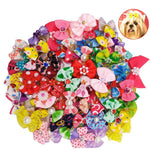 Random Mix 40 Pcs Fashionable Cute Pet Dog Bowknot Hair Accessories - GreenFur