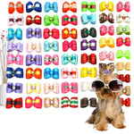Random Mix 40 Pcs Festive Pet Hair Bands Bowknot Dog Hair Ties - GreenFur