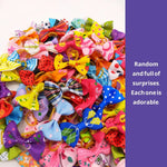 Random Mix 60 Pcs Pet Hair Bows with Elastic Bands for Cats and Dogs - GreenFur