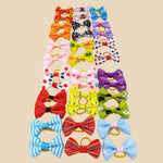 Random Mix 60 Pcs Pet Hair Bows with Elastic Bands for Cats and Dogs - GreenFur