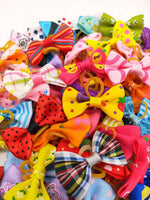 Random Mix 60 Pcs Pet Hair Bows with Elastic Bands for Cats and Dogs - GreenFur