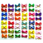 Random Mix 60 Pcs Pet Hair Bows with Elastic Bands for Cats and Dogs - GreenFur