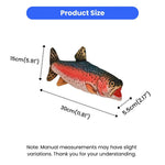 Realistic Rainbow Trout Style Durable Squeaky Plush Dog Toy - GreenFur