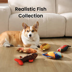 Realistic Rainbow Trout Style Durable Squeaky Plush Dog Toy - GreenFur