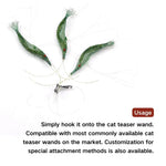 Realistic Shrimp Cat Toy Wand Replacement Head - GreenFur