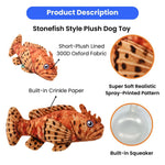 Realistic Stonefish Style Durable Squeaky Plush Dog Toy - GreenFur