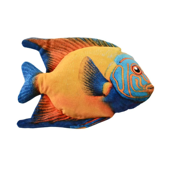Realistic Triggerfish Style Durable Squeaky Plush Dog Toy - GreenFur