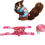 Red and White Plaid Wing Decoration Small Guinea Pig Hamster Harness Leash Set - GreenFur