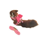 Red and White Plaid Wing Decoration Small Guinea Pig Hamster Harness Leash Set - GreenFur
