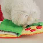 Red Book Shaped Interactive Dog Plush Toy for Treat Dispensing - GreenFur