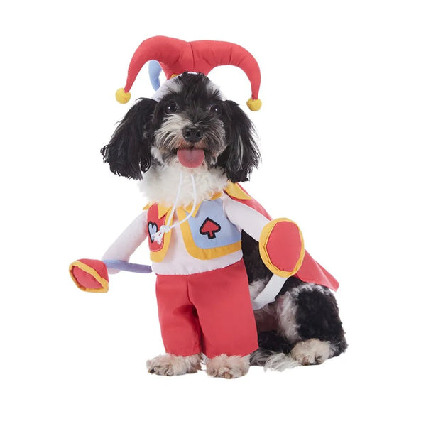 Red Clown Cosplay Dog Costume Halloween Funny Pet Outfit - GreenFur