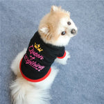 Red Cuffs Cotton T-Shirt for Teddy Bichon in Fall - GreenFur