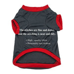 Red Cuffs Cotton T-Shirt for Teddy Bichon in Fall - GreenFur