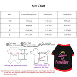 Red Cuffs Cotton T-Shirt for Teddy Bichon in Fall - GreenFur