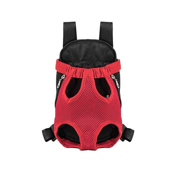 Red Front Chest Carriers Breathable Lightweight Dog Cat Travel Carrier Bag - GreenFur