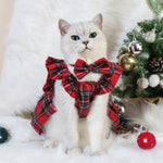 Red Plaid Pattern Dress for Cats and Dogs - GreenFur